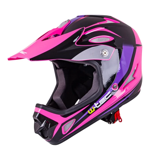 Kask Downhill na rower motor enduro W-TEC FS-605 Allride - Kolor Extinction Pink, Rozmiar XS (53-54)