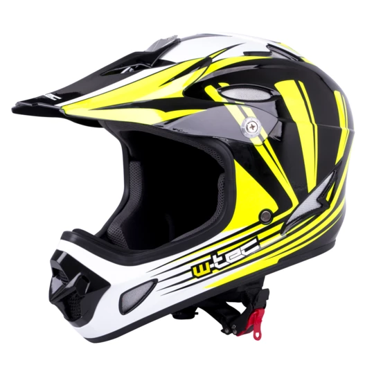 Kask Downhill na rower motor enduro W-TEC FS-605 Allride - Kolor Yellow Graphic, Rozmiar XS (53-54)