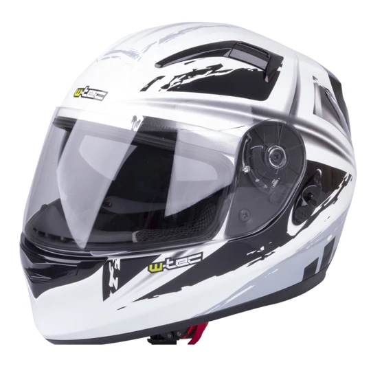 Kask motocyklowy integralny z blendą W-TEC V122 - Kolor Czarno-biały, Rozmiar XS (53-54)