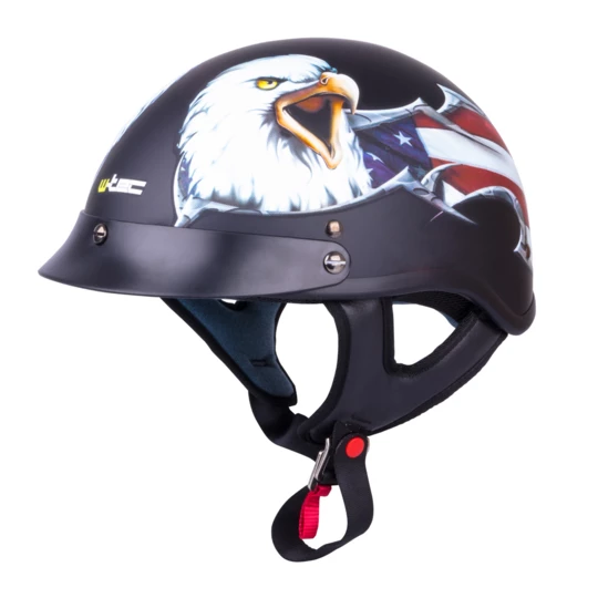 Kask motocyklowy otwarty W-TEC V531 chopper - Kolor Czarny-orzeł, Rozmiar XL (61-62)