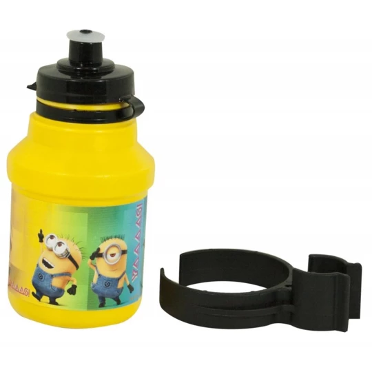 Bidon rowerowy Minionki 350 ml żółty z uchwytem