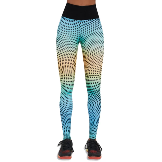 Damskie legginsy sportowe BAS BLACK Wave 90 - Kolor Kolorowy, Rozmiar L