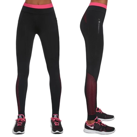 Damskie sportowe legginsy BAS BLACK Inspire - Kolor Czarno-różowy, Rozmiar S