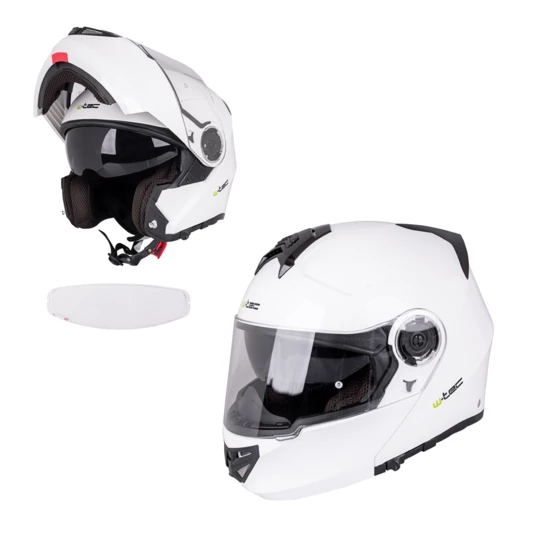 Kask motocyklowy szczękowy W-TEC Vexamo PP z Pinlockiem - Kolor Biały, Rozmiar XL (61-62)