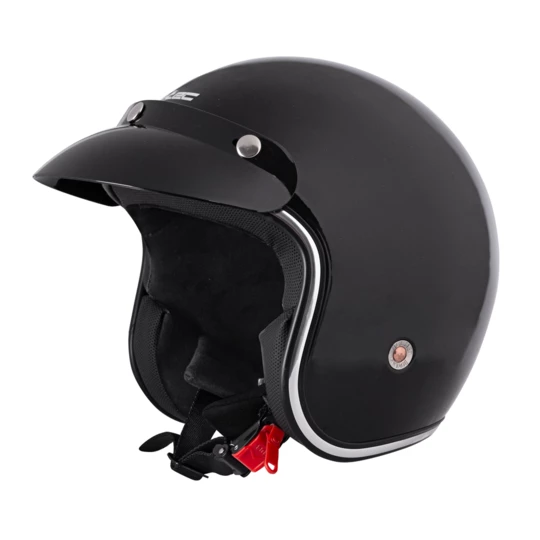 Kask motocyklowy otwarty W-TEC 629 z daszkiem - Kolor Czarny błyszczący, Rozmiar XS (53-54)