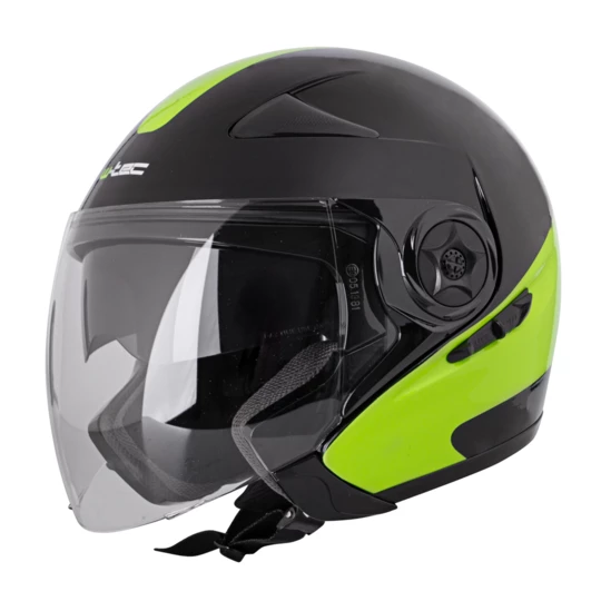 Kask motocyklowy otwarty z blendą W-TEC Neikko Black-Fluo - Rozmiar S (55-56)