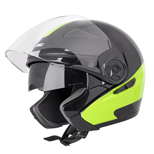 Kask motocyklowy otwarty z blendą W-TEC Neikko Black-Fluo - Rozmiar S (55-56)