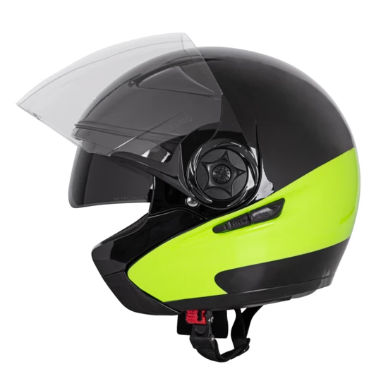 Kask motocyklowy otwarty z blendą W-TEC Neikko Black-Fluo - Rozmiar S (55-56)