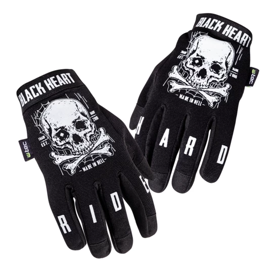 Rękawice motocyklowe W-TEC Black Heart Web Skull - Kolor Czarny, Rozmiar S