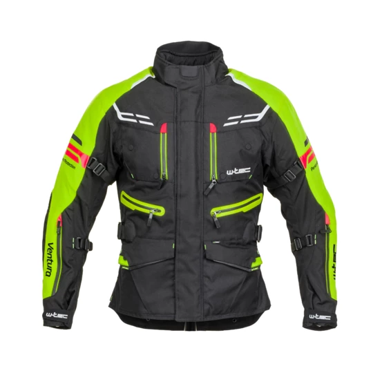 Męska kurtka motocyklowa W-TEC Ventura - Kolor Czarny-fluo żółty, Rozmiar 6XL