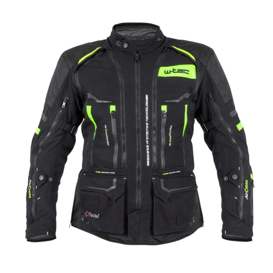 Męska kurtka motocyklowa W-TEC Aircross - Kolor Czarny-fluo żółty, Rozmiar M