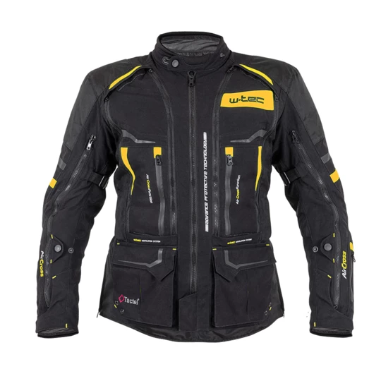 Męska kurtka motocyklowa W-TEC Aircross - Kolor Czarno-złoty, Rozmiar 5XL