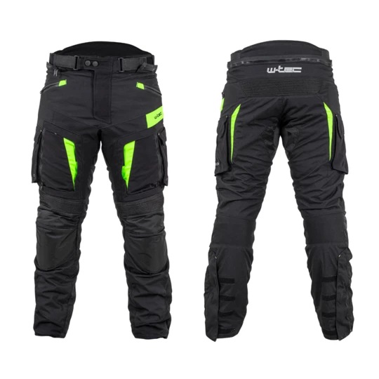 Męskie spodnie motocyklowe W-TEC Aircross - Kolor Czarny-fluo żółty, Rozmiar XL