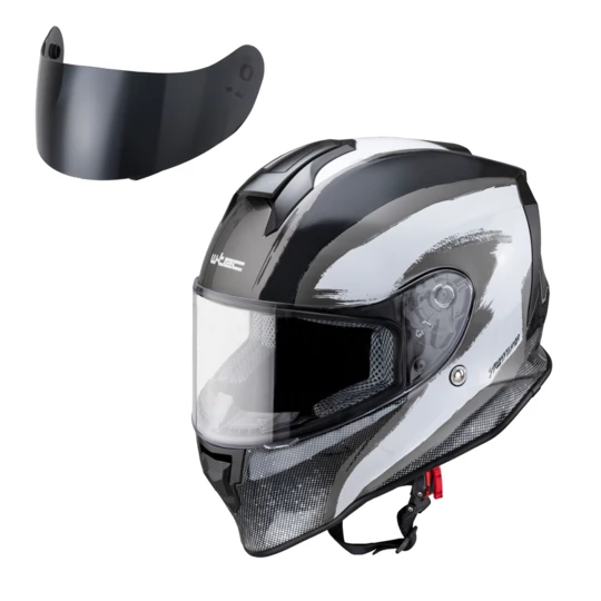 Kask motocyklowy W-TEC Integra Graphic + wizjer - Kolor Czarno-biały, Rozmiar XS (53-54)