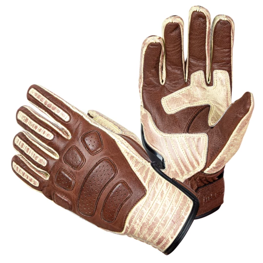 Skórzane rękawice motocyklowe W-TEC Retro Gloves - Kolor Brązowo-beżowy, Rozmiar XL