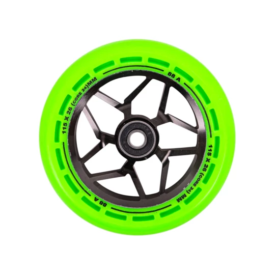 Kółka do hulajnogi LMT L Wheel 115 mm z łożyskami ABEC 9 - Kolor Czarno-zielony