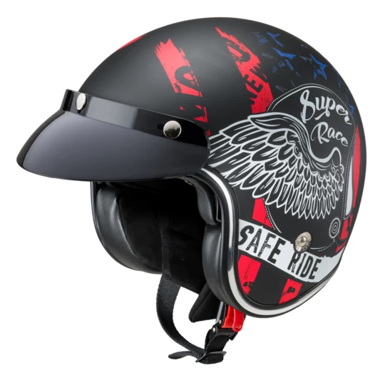 Kask motocyklowy otwarty W-TEC Café Racer - Kolor Super wyścig, Rozmiar S (55-56)