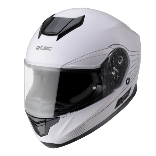 Kask motocyklowy pełny zamknięty z blendą W-TEC Yorkroad Solid - Kolor Biały Szary Błyszczący, Rozmiar XS (53-54)