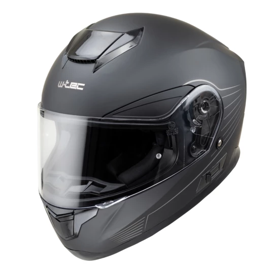 Kask motocyklowy pełny zamknięty z blendą W-TEC Yorkroad Solid - Kolor Czarny Szary Mat, Rozmiar S (55-56)