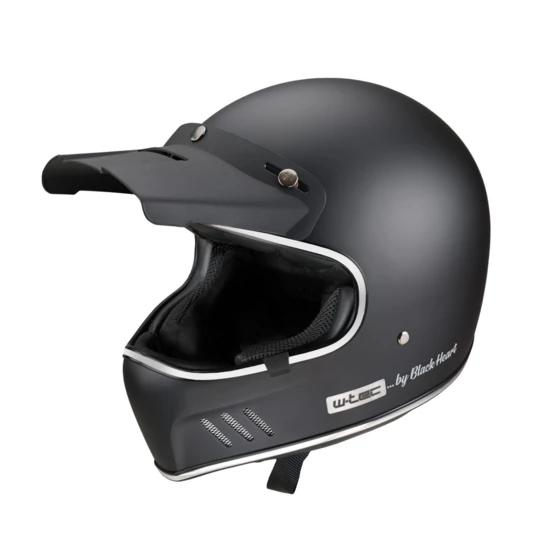 Kask motocyklowy otwarty W-TEC Black Heart Retron - Kolor Prosty czarny, Rozmiar XS (53-54)