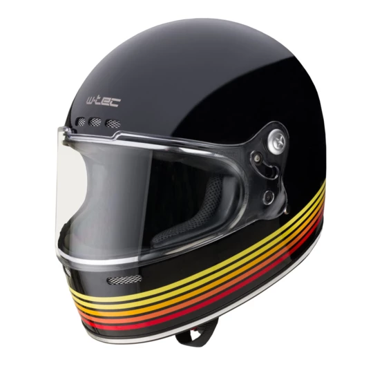 Kask motocyklowy pełny W-TEC Cruder Bismar - Kolor czarno-czerwono-żółty, Rozmiar S (55-56)