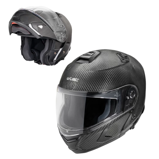 Kask motocyklowy pełny karbon W-TEC Tensiler - Kolor połysk węgla, Rozmiar S (55-56)