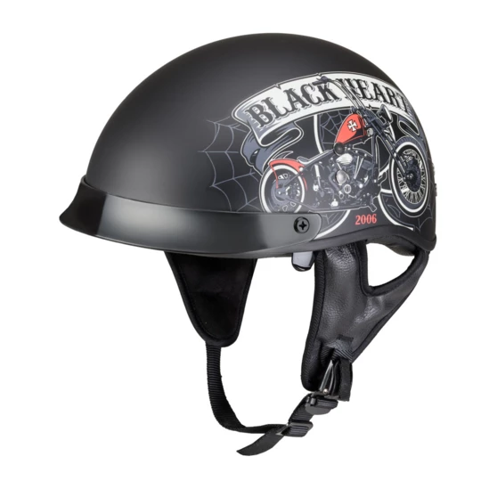 Kask motocyklowy otwarty W-TEC Black Heart Rednut - Kolor Motocykl / Czarny mat, Rozmiar XS (53-54)