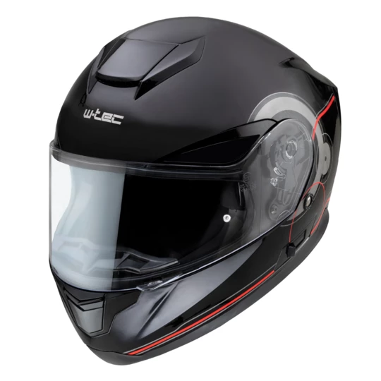 Kask motocyklowy zamknięty W-TEC Yorkroad Fusion - Kolor Czarny Szary Czerwony Błyszczący, Rozmiar XS (53-54)