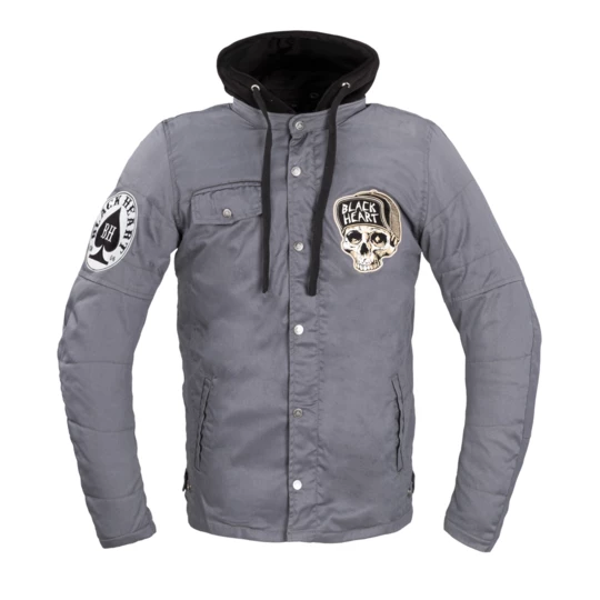 Męska kurtka motocyklowa W-TEC Black Heart Garage Built Jacket - Kolor Ciemny szary, Rozmiar L