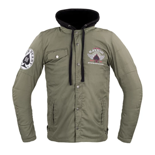 Męska kurtka motocyklowa z aramidem W-TEC Black Heart Hat Skull Jacket - Kolor Khaki, Rozmiar S