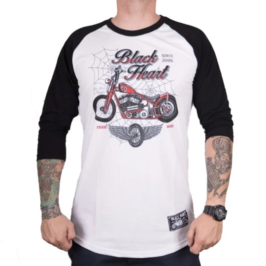 Koszulka z długim rękawem longsleeve BLACK HEART Red Baron Chopper - Kolor Biały, Rozmiar L