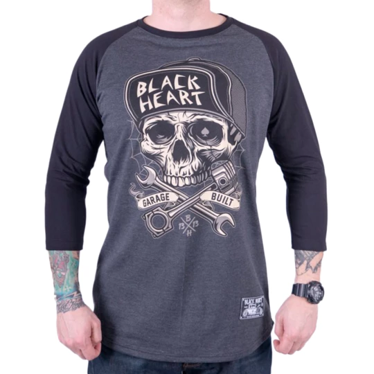 Koszulka z długim rękawem longsleeve BLACK HEART Garage Built - Kolor Szary, Rozmiar M