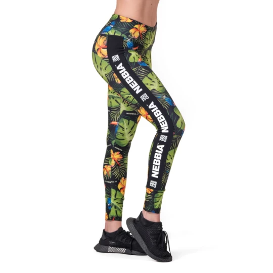 Legginsy damskie Nebbia High Waist Performance Leggings 567 - Kolor Zielona dżungla, Rozmiar XS