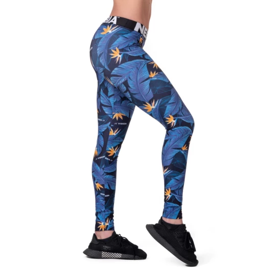 Legginsy damskie Nebbia Mid Waist Ocean Power 566 - Kolor Niebieski ocean, Rozmiar S